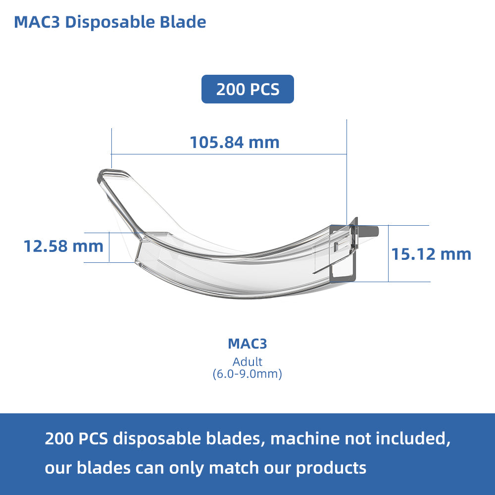 Disposable Video Laryngoscope for Intubation, 3.5 inch Display with 2 Reusable Handles and 6 Disposable Blades