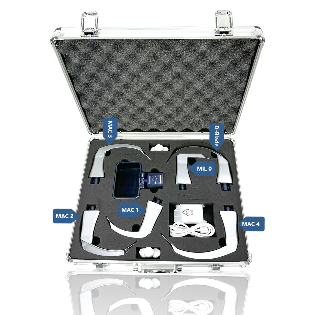 Videolaringoscopio reutilizable para intubación, pantalla de 3,5 pulgadas con 6 hojas opcionales