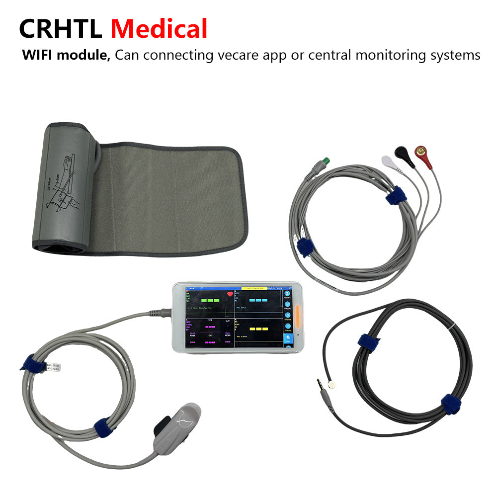 Monitor de paciente portátil con pantalla táctil de 5,5 pulgadas, tamaño pequeño, operación simple, fácil de transportar, adecuado para una variedad de lugares. 
