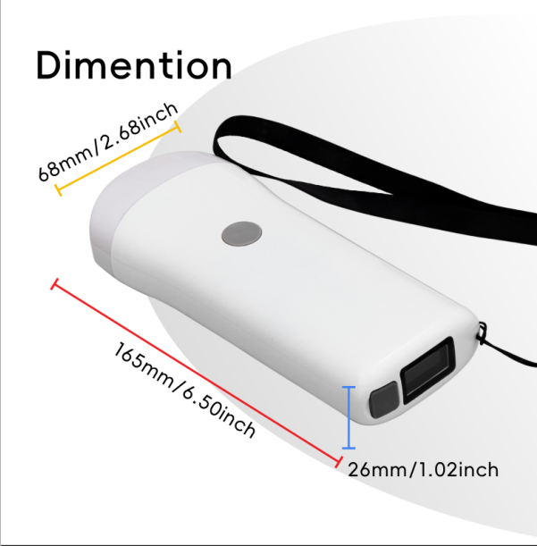 3.5MHz Convex Probe 80 Probe Elements 8 Channels Wireless Handheld Ultrasound