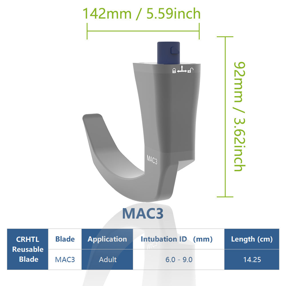 Videolaringoscopio reutilizable para intubación, pantalla de 3,5 pulgadas con 6 hojas opcionales