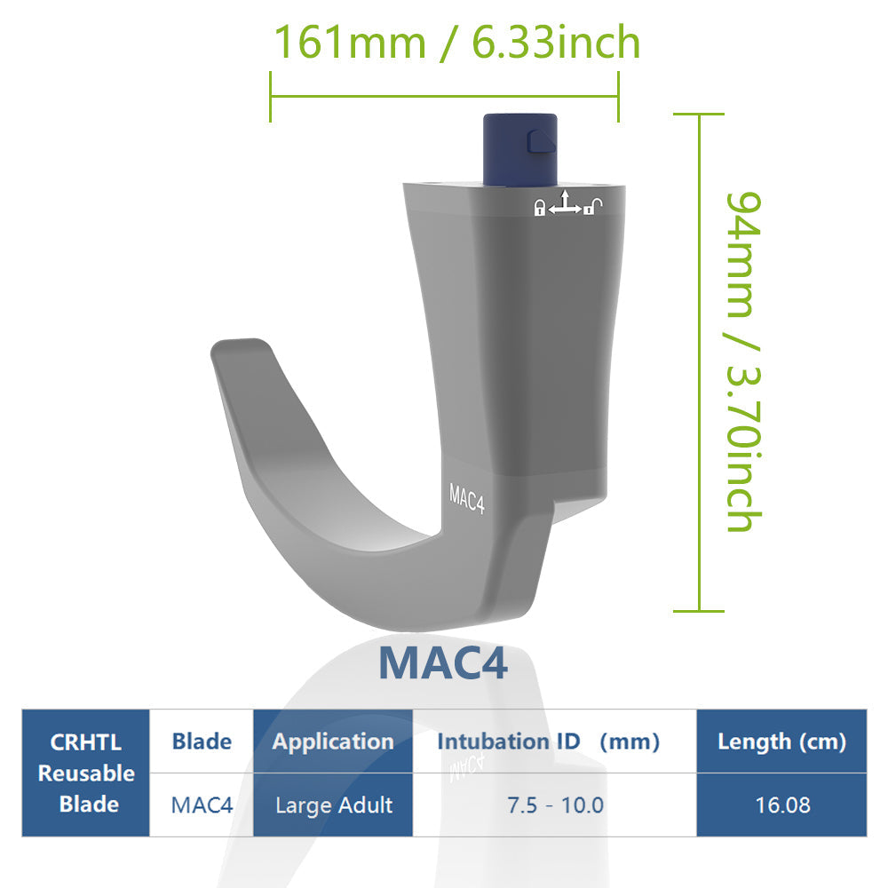 Videolaringoscopio reutilizable para intubación, pantalla de 3,5 pulgadas con 6 hojas opcionales